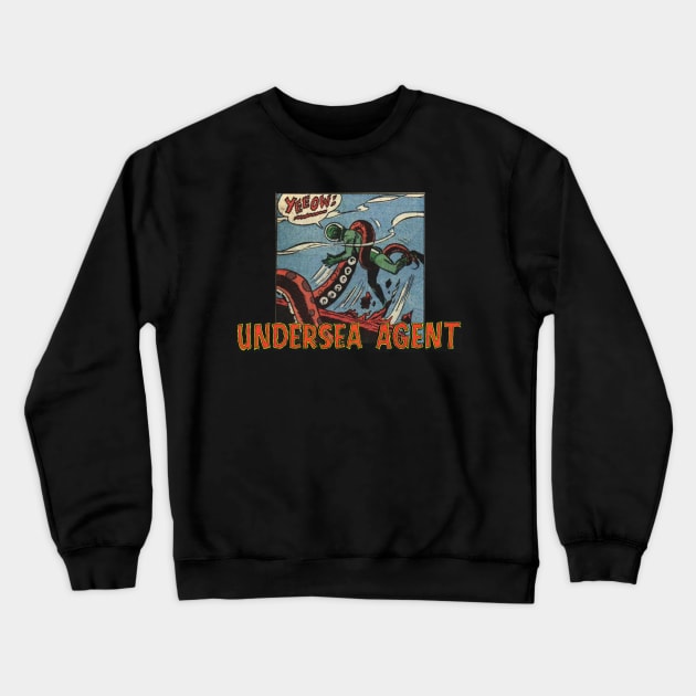 Yeeow! Undersea Agent Octopus Attack Crewneck Sweatshirt by SensaWonder